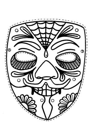Раскраски Маски Маски раскраска 29