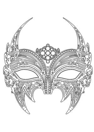 Раскраски Маски Маски раскраска 9