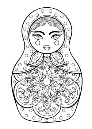 Матрёшки раскраска 11