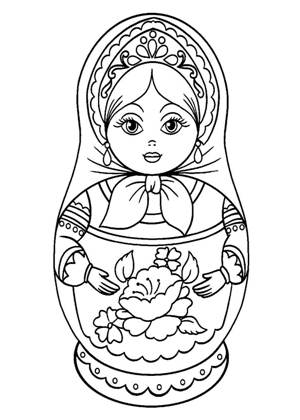 Матрёшки раскраска 12