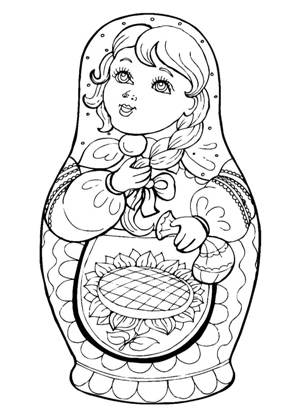 Матрёшки раскраска 16