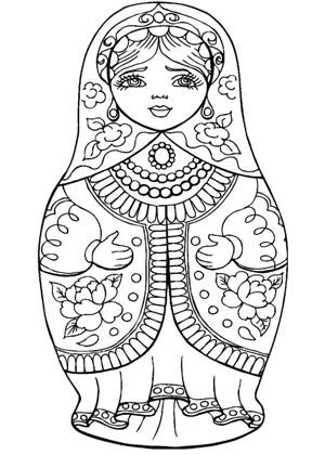 Матрёшки раскраска 17