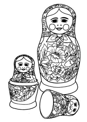 Матрёшки раскраска 18