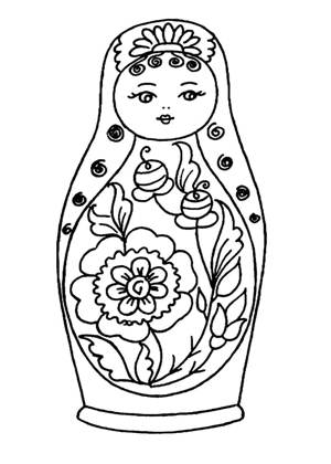 Матрёшки раскраска 22