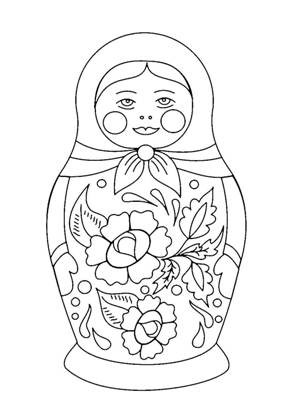 Матрёшки раскраска 27
