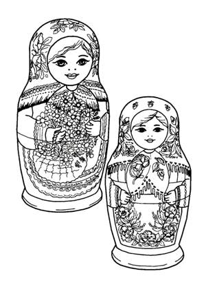 Матрёшки раскраска 30