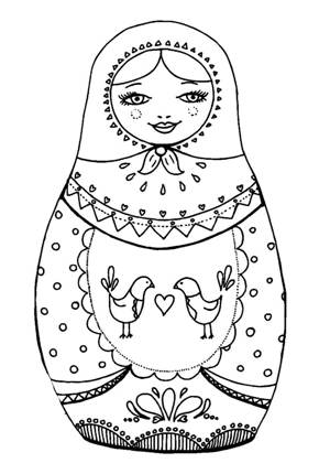 Матрёшки раскраска 5