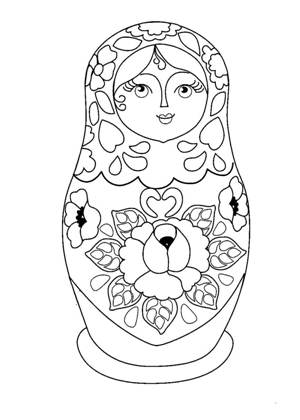 Матрёшки раскраска 8