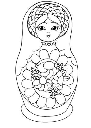 Матрёшки раскраска 9