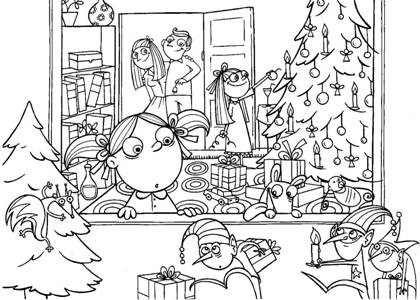 Merry Christmas раскраска 2