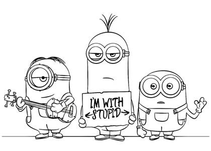 Миньоны раскраска 3