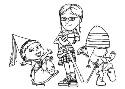 Миньоны раскраска 7