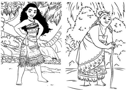 Моана раскраска 1