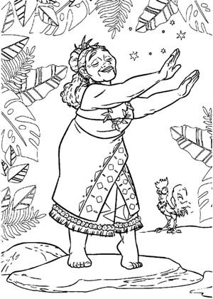 Моана раскраска 10