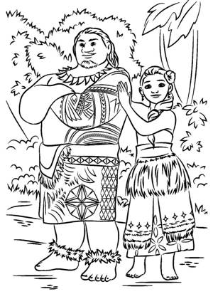 Моана раскраска 19