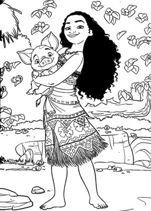 Моана раскраска 6