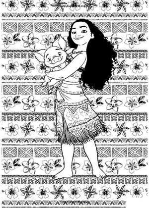 Моана раскраска 7