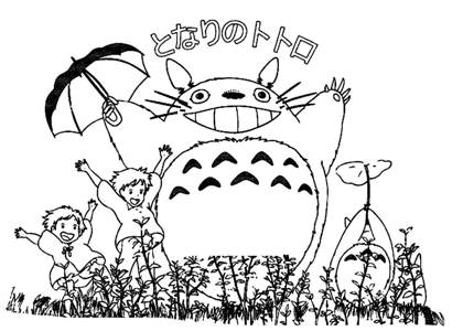 Мой сосед тоторо раскраска 10