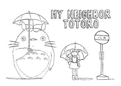 Мой сосед тоторо раскраска 12