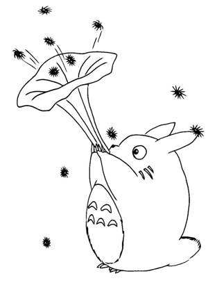 Мой сосед тоторо раскраска 14