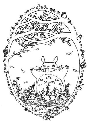 Мой сосед тоторо раскраска 18