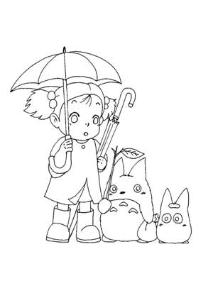 Мой сосед тоторо раскраска 19