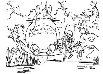 Мой сосед тоторо раскраска 2