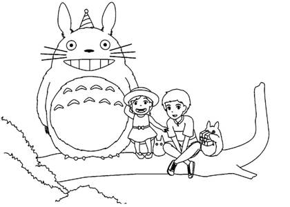 Мой сосед тоторо раскраска 3