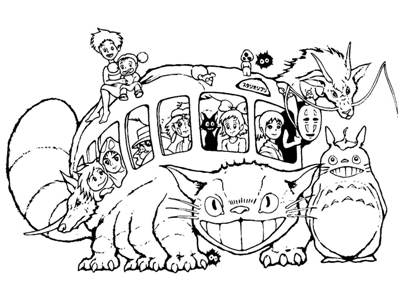 Мой сосед тоторо раскраска 8