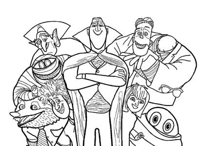 Монстры на каникулах раскраска 4