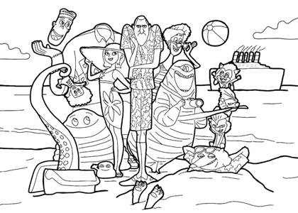 Монстры на каникулах раскраска 5