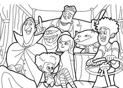 Монстры на каникулах раскраска 6