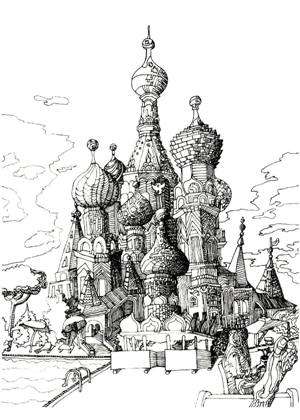 Раскраски Москва Москва раскраска 4