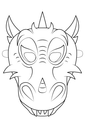 Маски Дракона на Новый 2024 год Маски Дракона на Новый 2024 год – раскраска 10