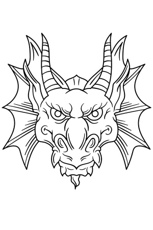 Маски Дракона на Новый 2024 год Маски Дракона на Новый 2024 год – раскраска 11