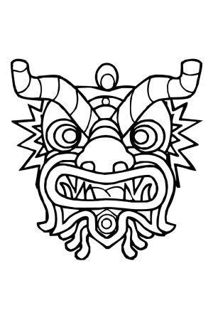 Маски Дракона на Новый 2024 год Маски Дракона на Новый 2024 год – раскраска 13
