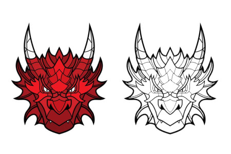 Маски Дракона на Новый 2024 год Маски Дракона на Новый 2024 год – раскраска 7