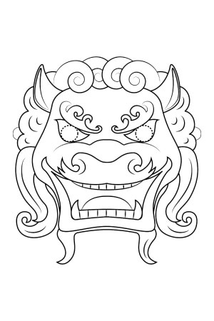 Маски Дракона на Новый 2024 год Маски Дракона на Новый 2024 год – раскраска 8