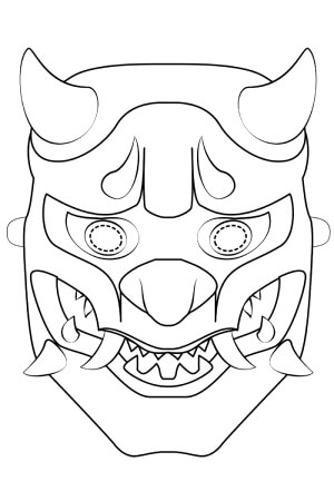 Маски Дракона на Новый 2024 год Маски Дракона на Новый 2024 год – раскраска 9