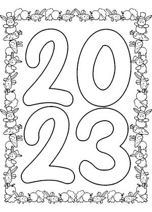 Раскраски Новый год 2023 Новый год 2023 — раскраска 6