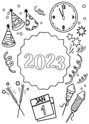 Раскраски Новый год 2023 Новый год 2023 — раскраска 9