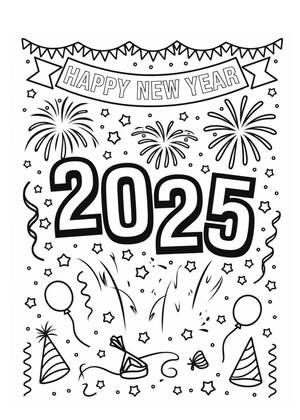 Раскраски на Новый год Змеи 2025 на Новый год Змеи 2025 – раскраска 5