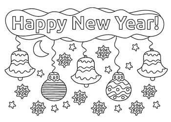 Раскраски Надписи с Новым годом Надписи с Новым годом – раскраска 11