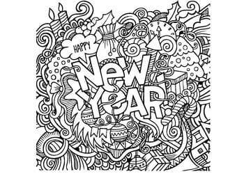 Раскраски Надписи с Новым годом Надписи с Новым годом – раскраска 9