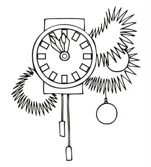 Новогодние Часы — раскраска 10