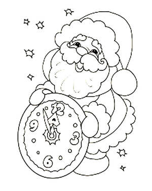 Новогодние Часы — раскраска 12