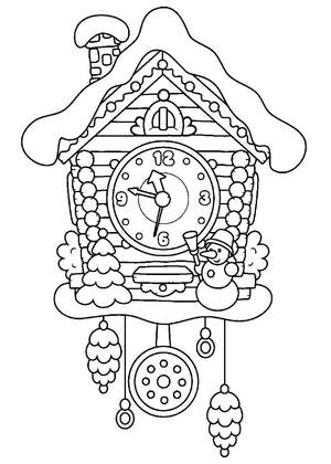 Новогодние Часы — раскраска 15