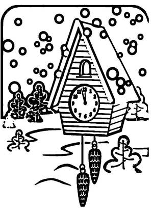 Новогодние Часы — раскраска 16