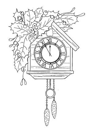 Новогодние Часы — раскраска 18