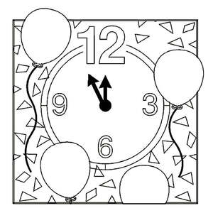 Новогодние Часы — раскраска 2